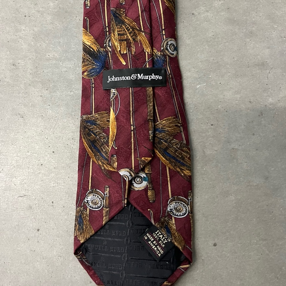Johnson & Murphy “Fishing Pole and Fly Fishing Lure” Men’s Silk Tie